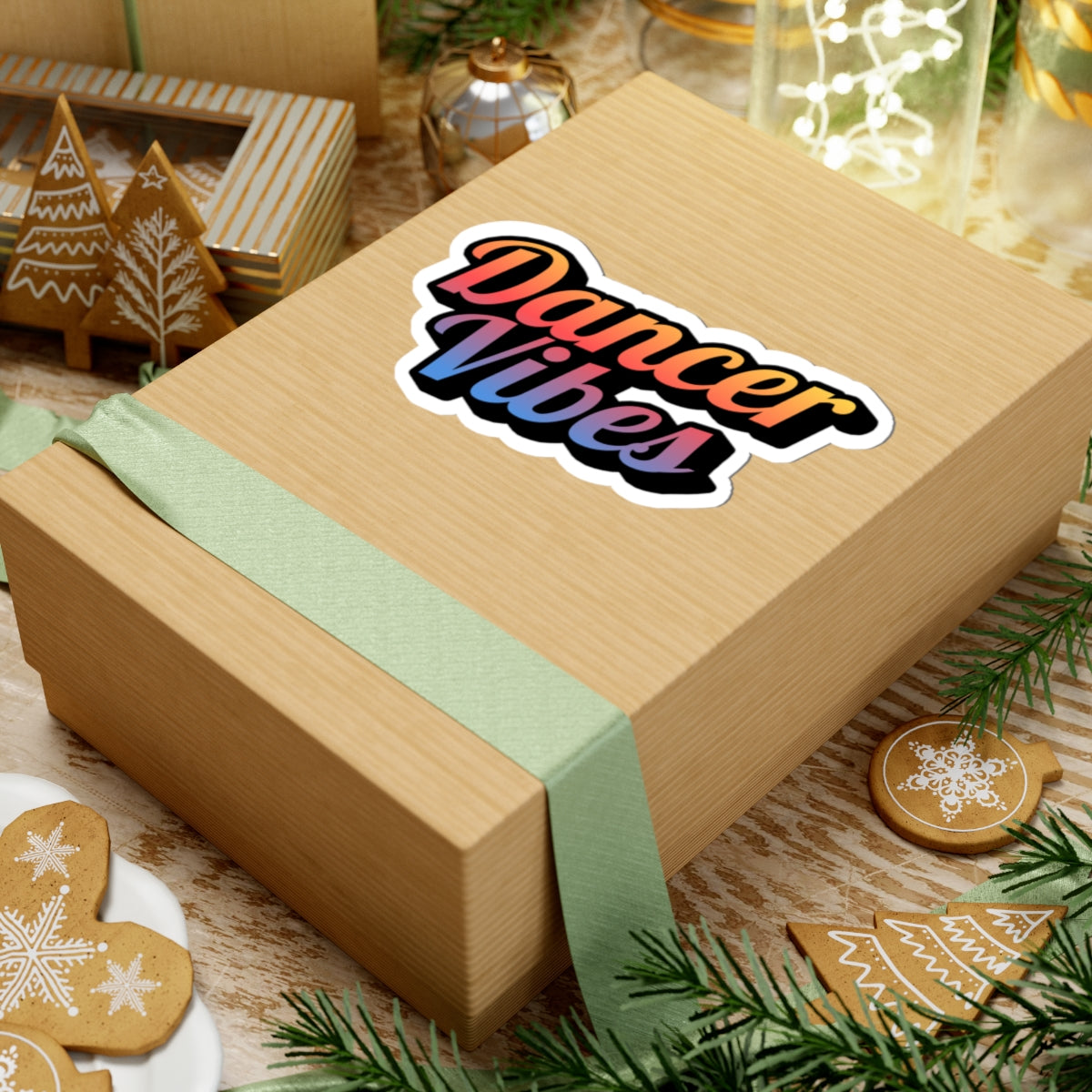 "Dancer Vibes" Kiss-Cut Sticker – Colorful Text-Based Dance Graphic – Fun Vinyl Sticker for Laptops, Journals & Water Bottles