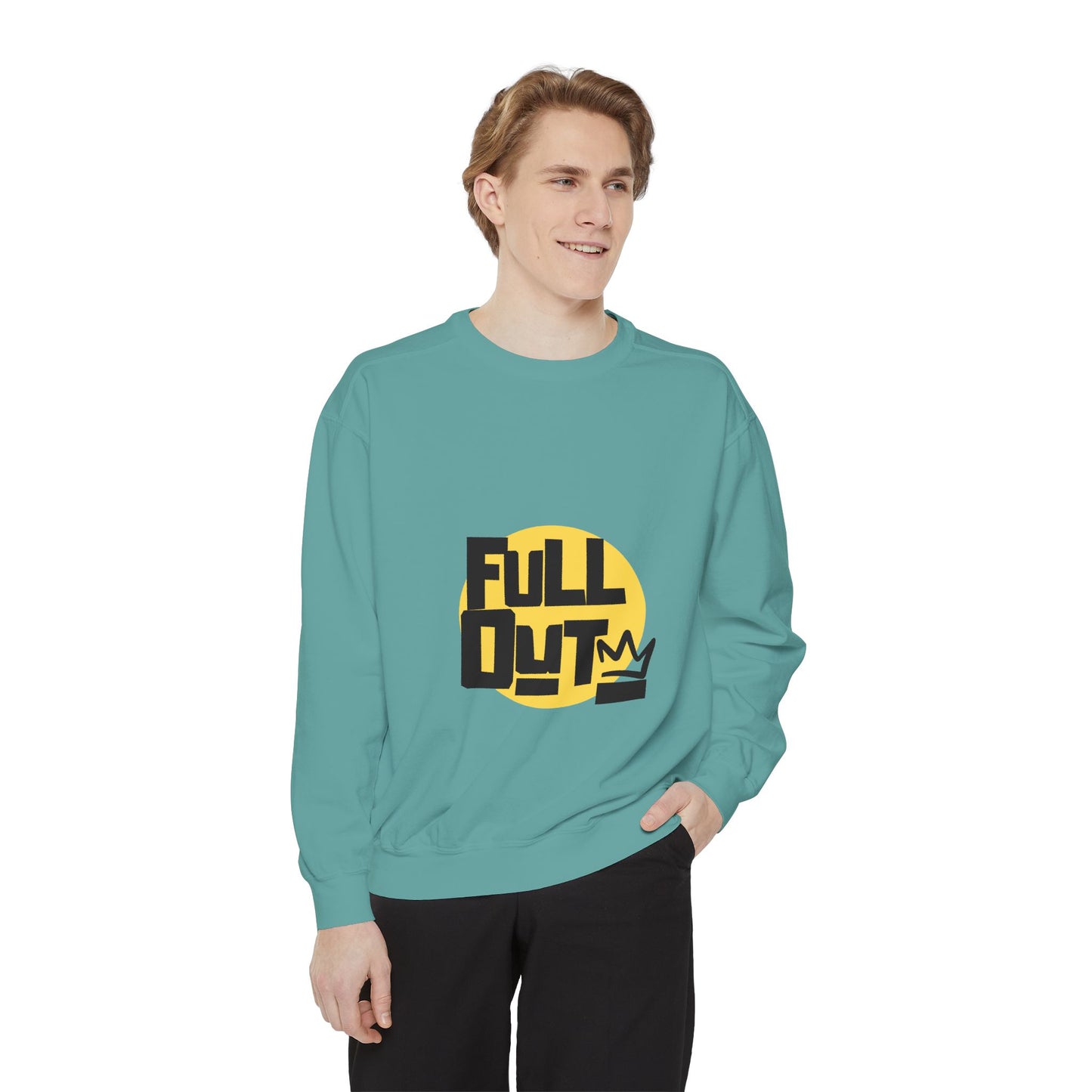 "Full Out" Unisex Lightweight Crewneck Sweatshirt – Bold Streetwear-Inspired Dance Graphic Pullover for Dancers & Performers