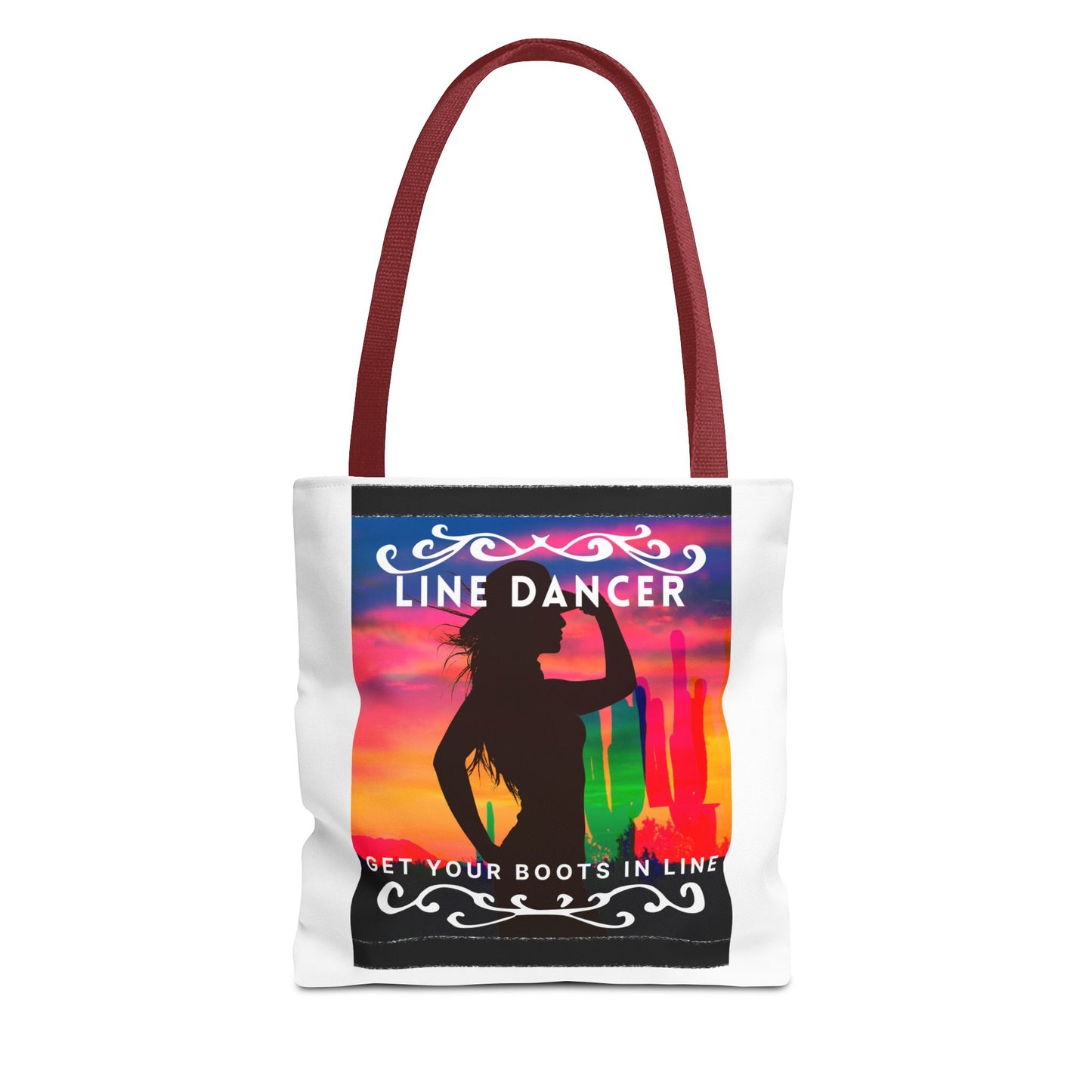 "Line Dancer, Boots on the Ground” Canvas Tote Bag – Cowgirl Graphic | Western Dance Bag for Country Lovers & Line Dancing Fans