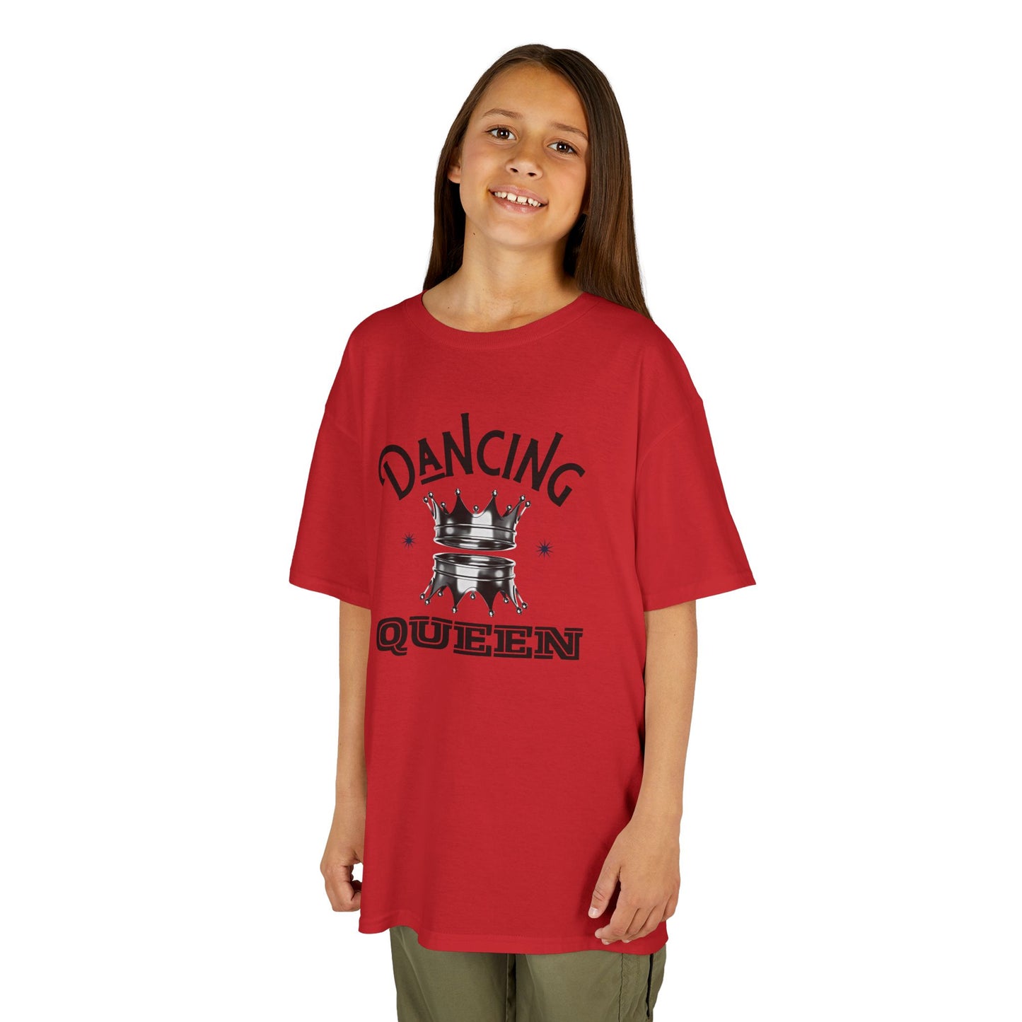 “Dancing Queen" Kids Heavy Cotton™ Tee with Crown Graphic – Dance-Inspired Graphic Tee for Adults & Kids