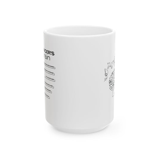 "Dancer’s Brain" Accent Coffee Mug – Funny Dance-Themed Mug with Option for Personalization for Dance Lovers