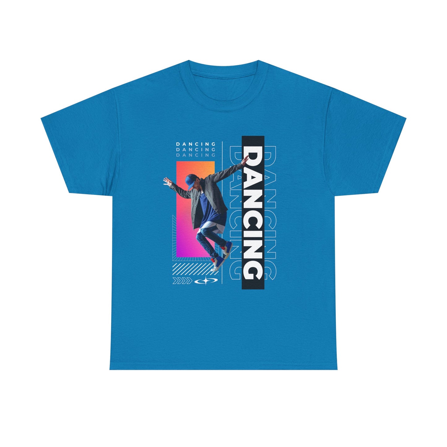 “Dancing” Streetwear-Inspired Male Dancer Unisex Heavy Cotton Tee – Urban Dance Graphic T-Shirt for Performers and Dance Lovers