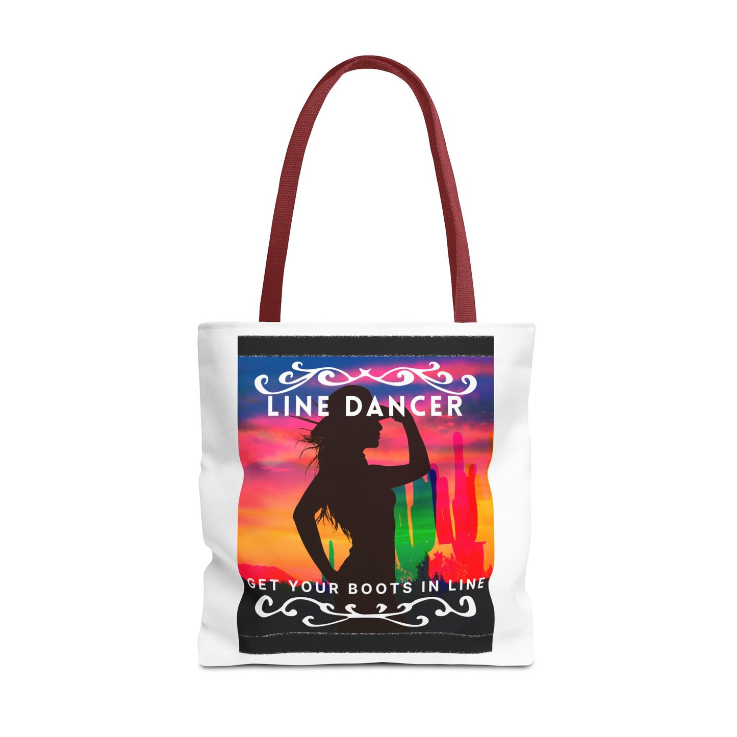 "Line Dancer, Boots on the Ground” Canvas Tote Bag – Cowgirl Graphic | Western Dance Bag for Country Lovers & Line Dancing Fans