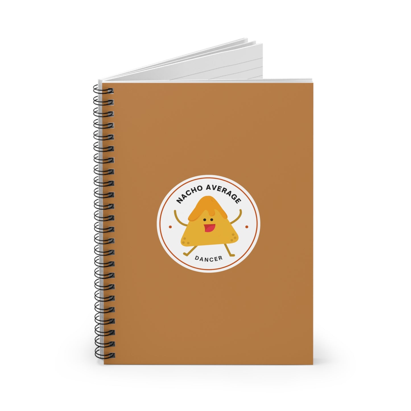 "Nacho Average Dancer" Spiral Notebook – Funny Dance Pun Journal with Cute Dancing Nacho Graphic for Dancers & Snack Lovers