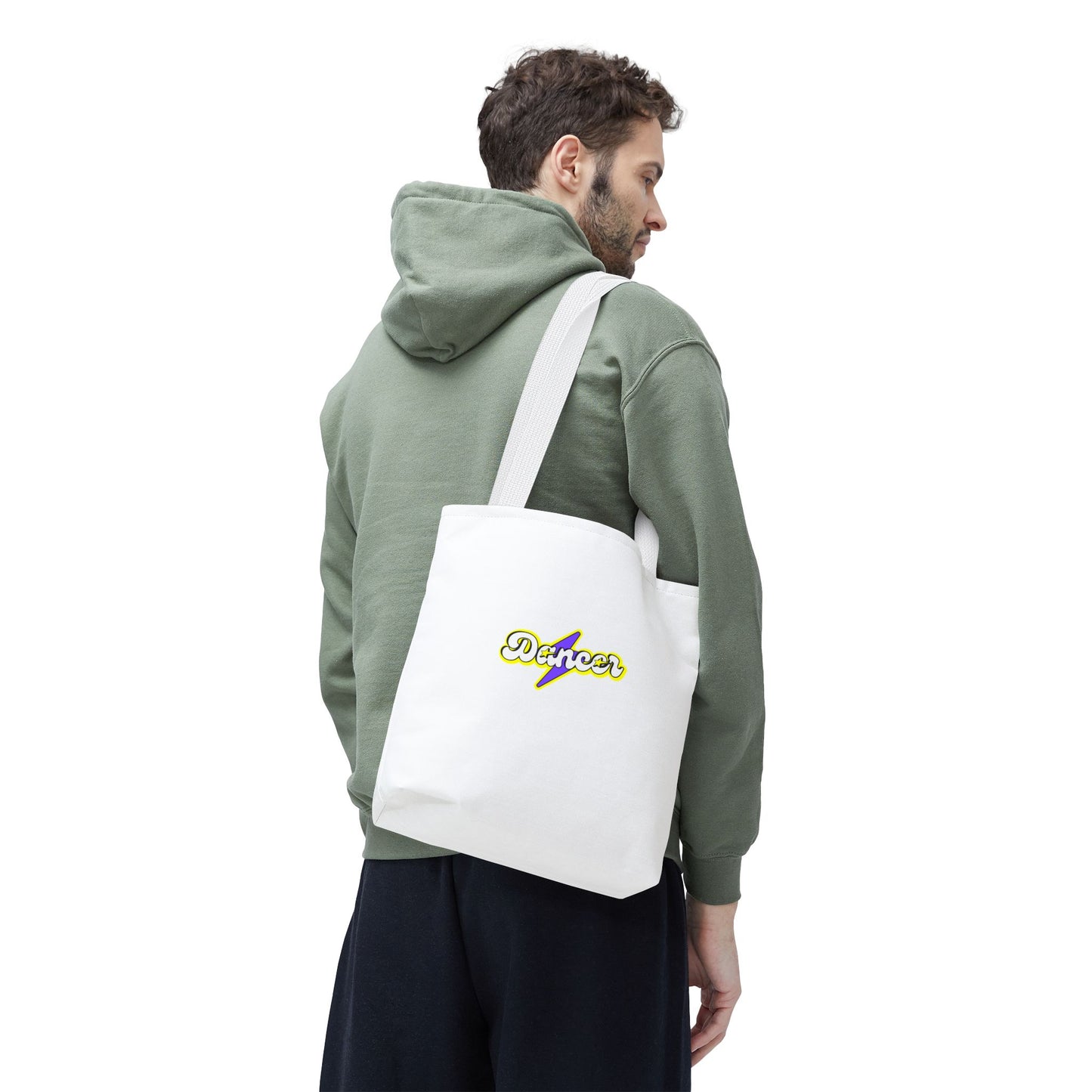 “Dancer” Superhero Graphic Canvas Tote Bag – Bold Dance Tote for Classes, Rehearsals & Everyday Use