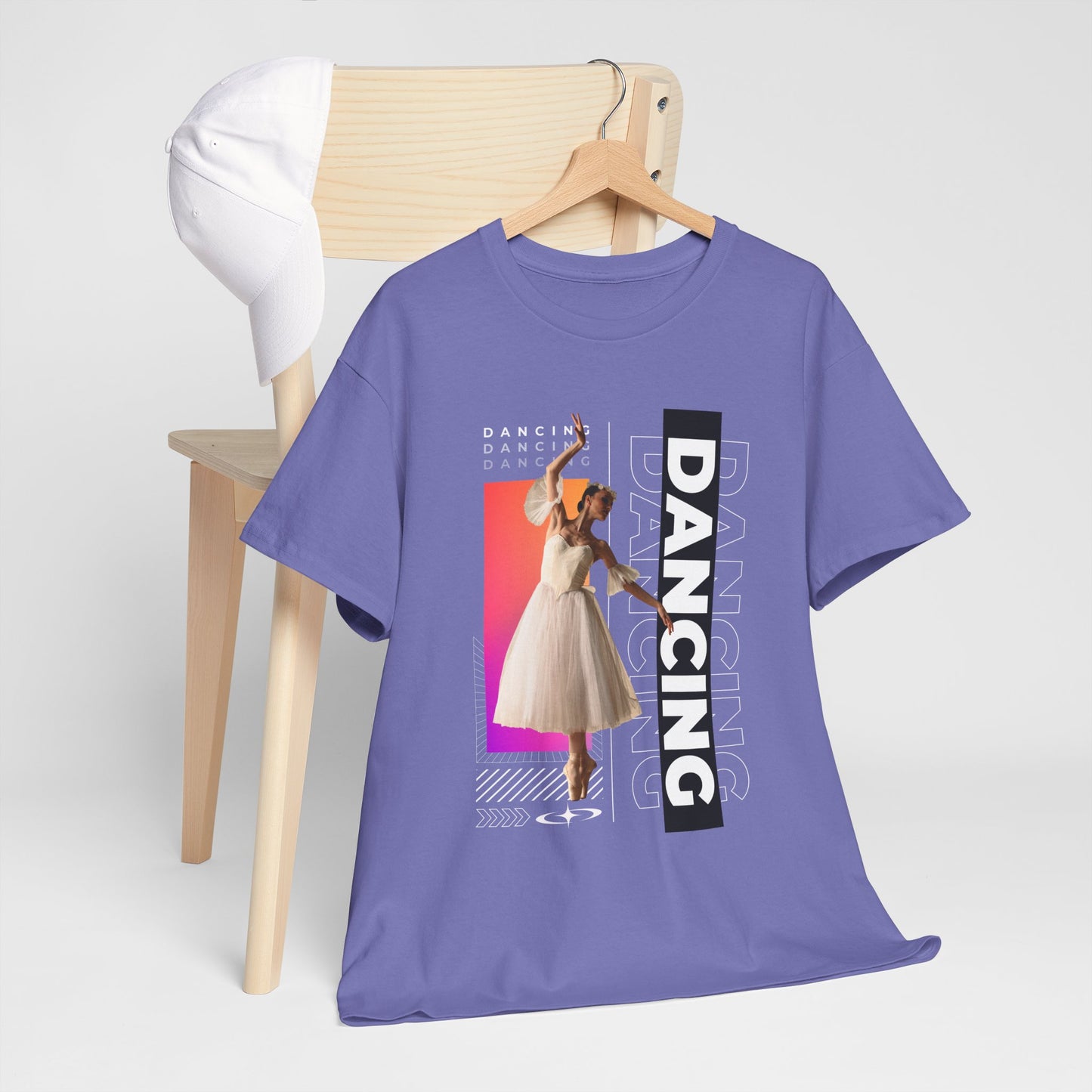 “Dancing” Streetwear-Inspired Female Dancer Unisex Heavy Cotton Tee – Urban Dance Graphic T-Shirt for Performers and Dance Lovers