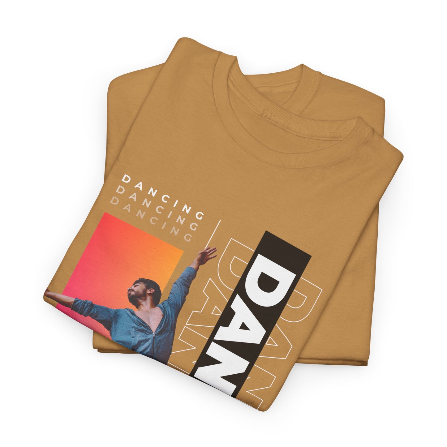 “Dancing” Streetwear-Inspired Male Dancer Unisex Heavy Cotton Tee – Urban Dance Graphic T-Shirt for Performers and Dance Lovers
