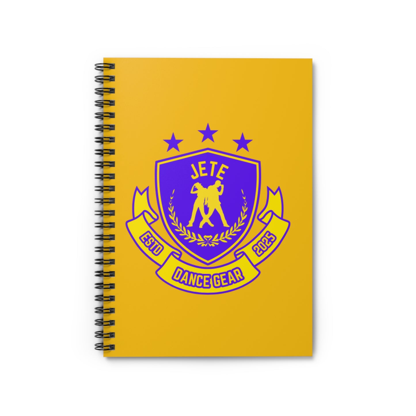 "Jeté Dance Gear" Spiral Notebook – Collegiate-Inspired Dance Journal with Colorful Graphic for Dancers, Students & Choreographers