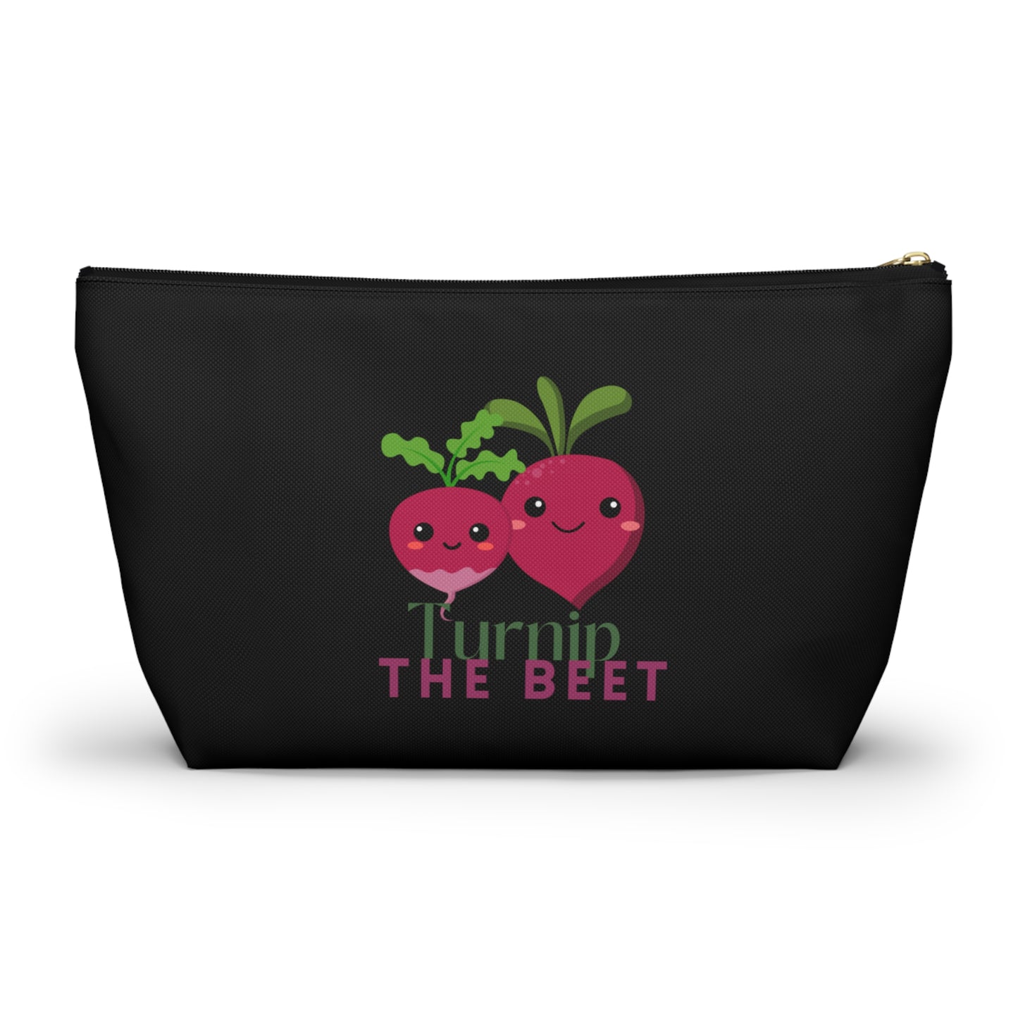 "Turnip the Beet" Makeup Bag – Cute Vegetable Dance Pun Graphic – Fun Dance-Themed Zipper Pouch for Cosmetics, Accessories & Gifts