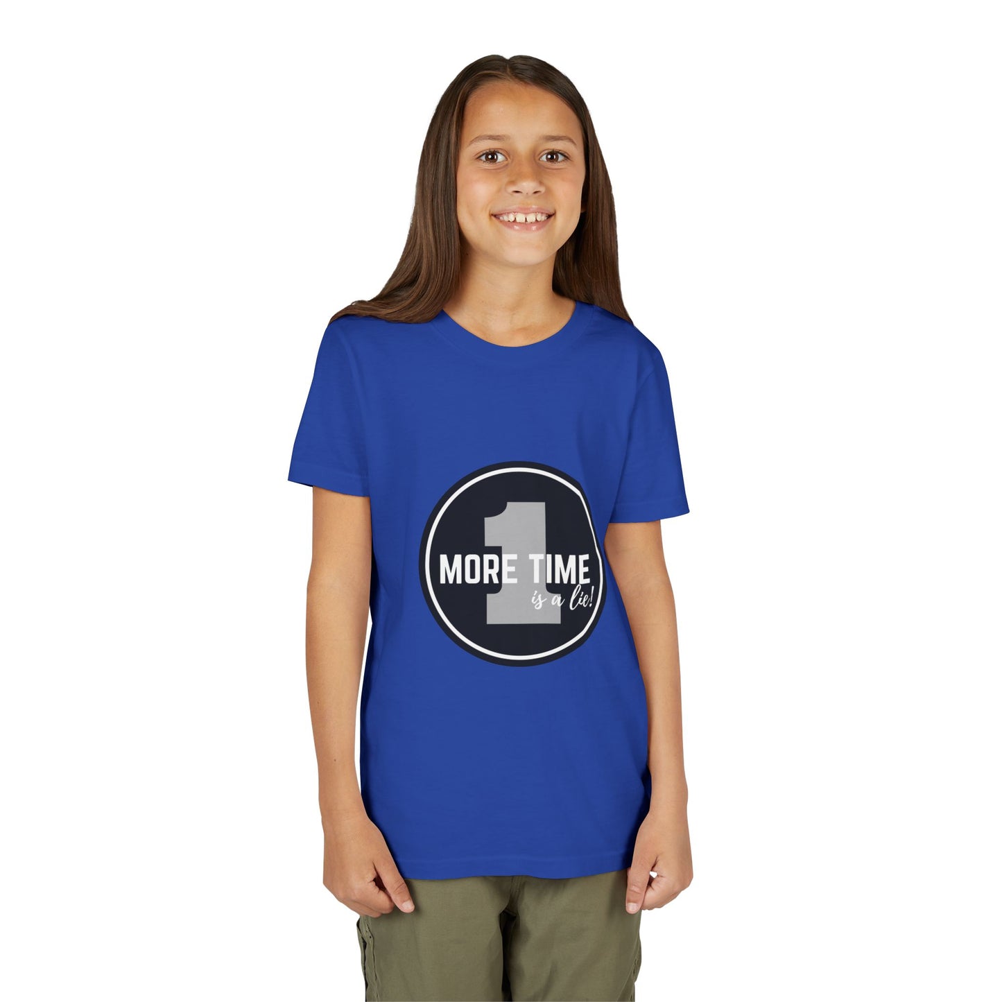 “One More Time is a Lie” Bold Emblem Dancer Graphic T-Shirt for Kids – Funny Dance Rehearsal Shirt - Youth Dance Tee