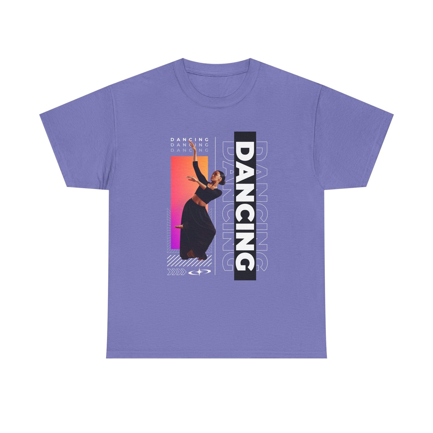 “Dancing” Streetwear-Inspired Female Dancer Unisex Heavy Cotton Tee – Urban Dance Graphic T-Shirt for Performers and Dance Lovers