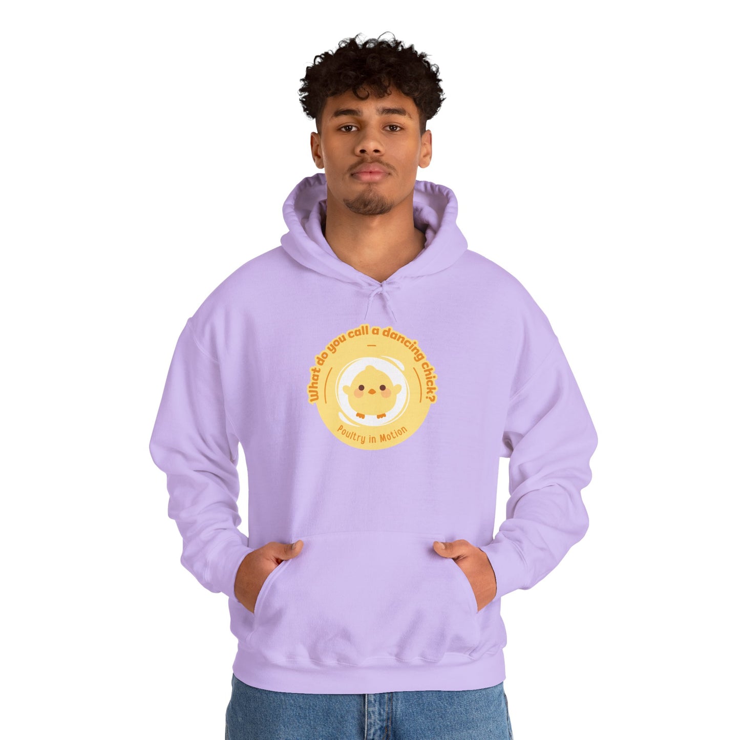 "What do you call a dancing chick? Poultry in Motion" Unisex Dance Hoodie – Funny Dancing Chick Graphic Sweatshirt for Dancers