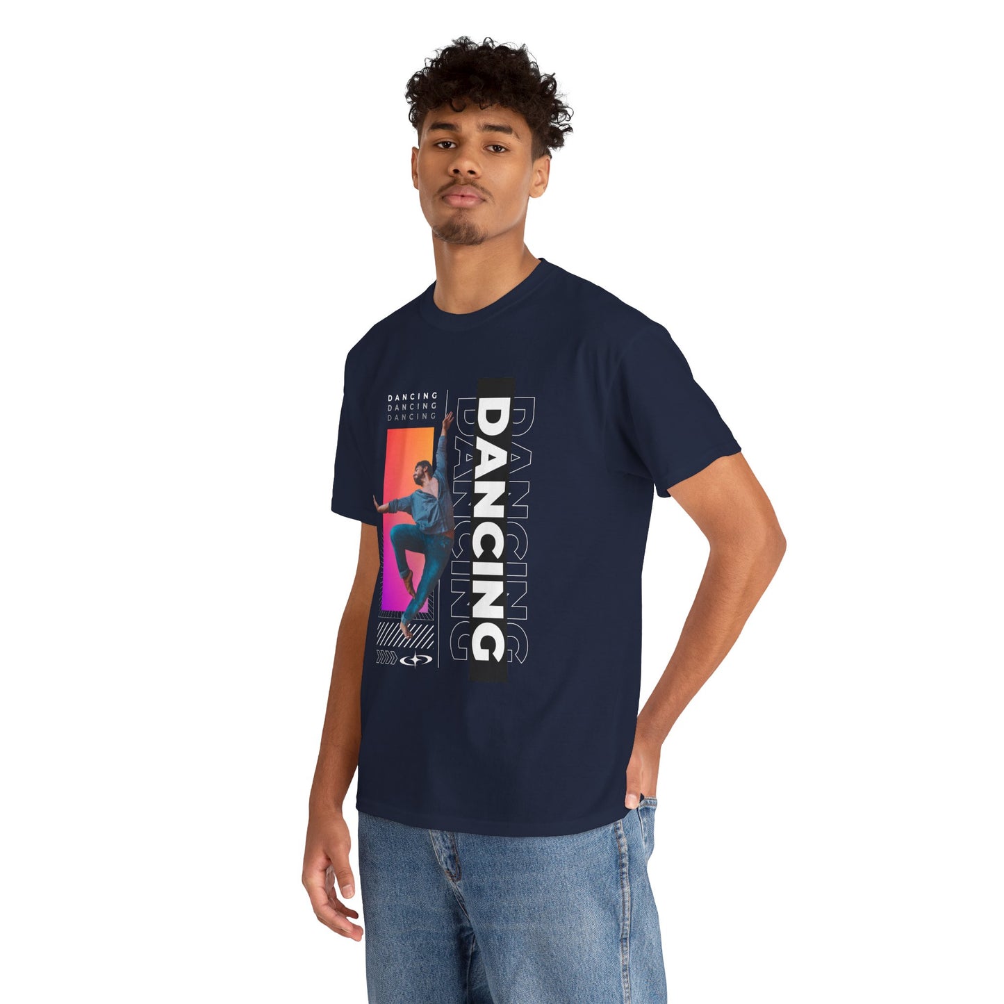 “Dancing” Streetwear-Inspired Male Dancer Unisex Heavy Cotton Tee – Urban Dance Graphic T-Shirt for Performers and Dance Lovers
