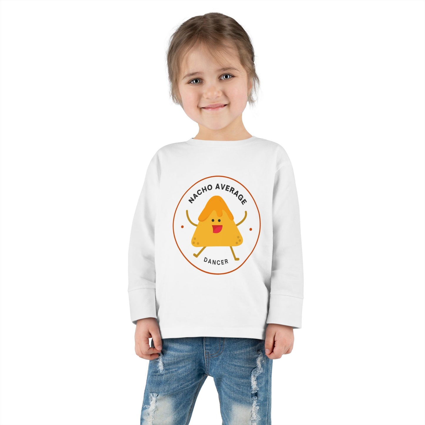 "Nacho Average Dancer" Toddler Dance T-Shirt – Cute Nacho Graphic Long Sleeve Tee for Kids