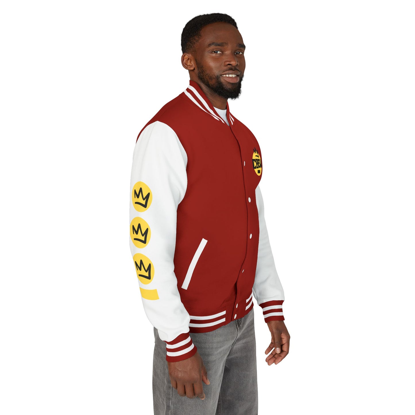 Full Out Premium Collection Letterman Jacket β Unisex Heavyweight Varsity Jacket with "Full Out" Back Graphic and "Crew" Front Design