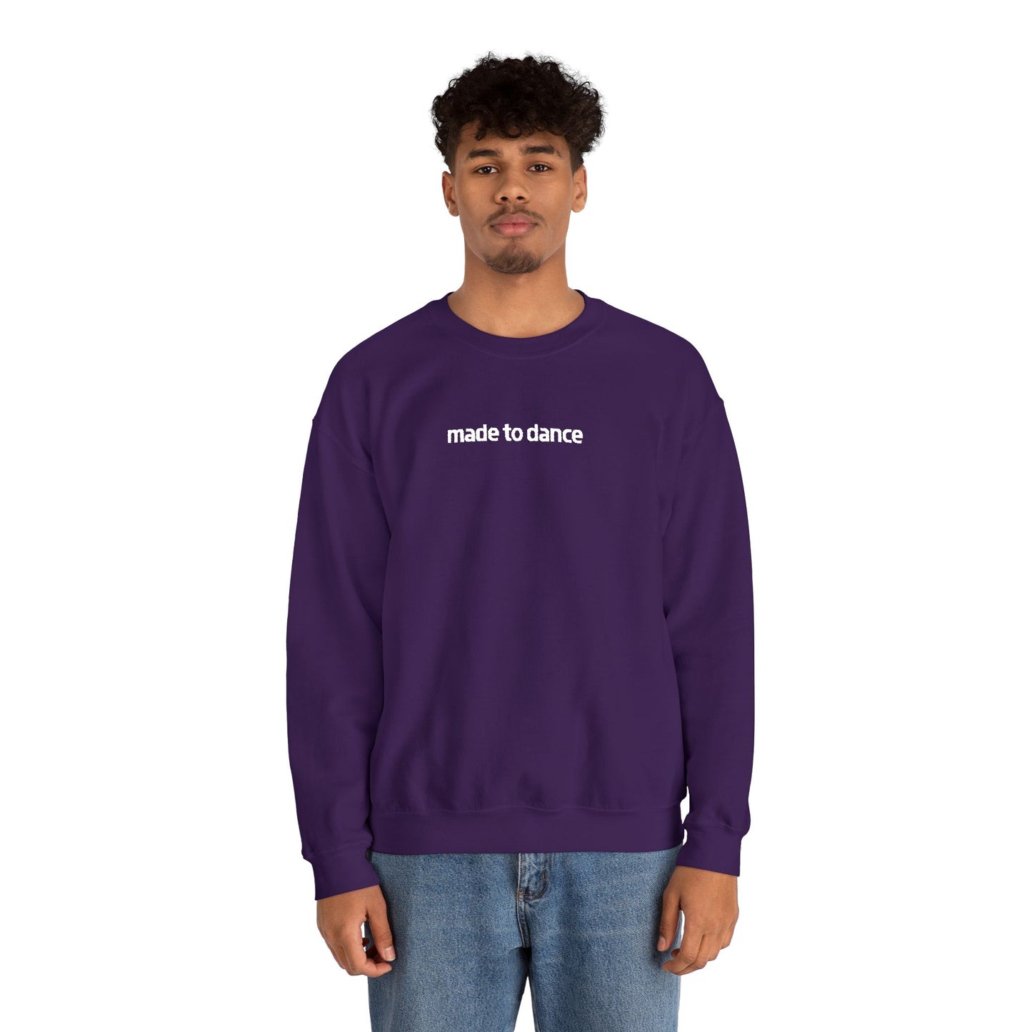 “Made to Dance" Unisex Heavy Blend™ Crewneck Sweatshirt – Embroidered Dance-Inspired Pullover for Adults & Kids