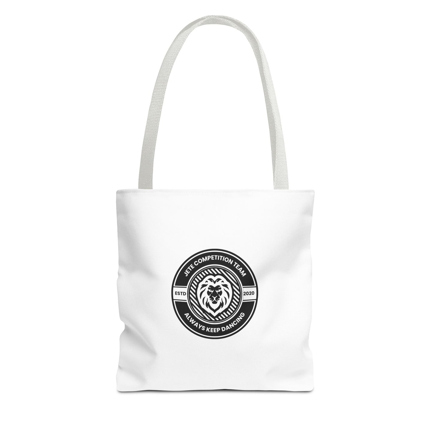 "Jeté Competition Team, Always Keep Dancing" Canvas Tote Bag – Collegiate Dance Team Logo | Reusable Dance Bag for Dancers, Rehearsals & Competitions