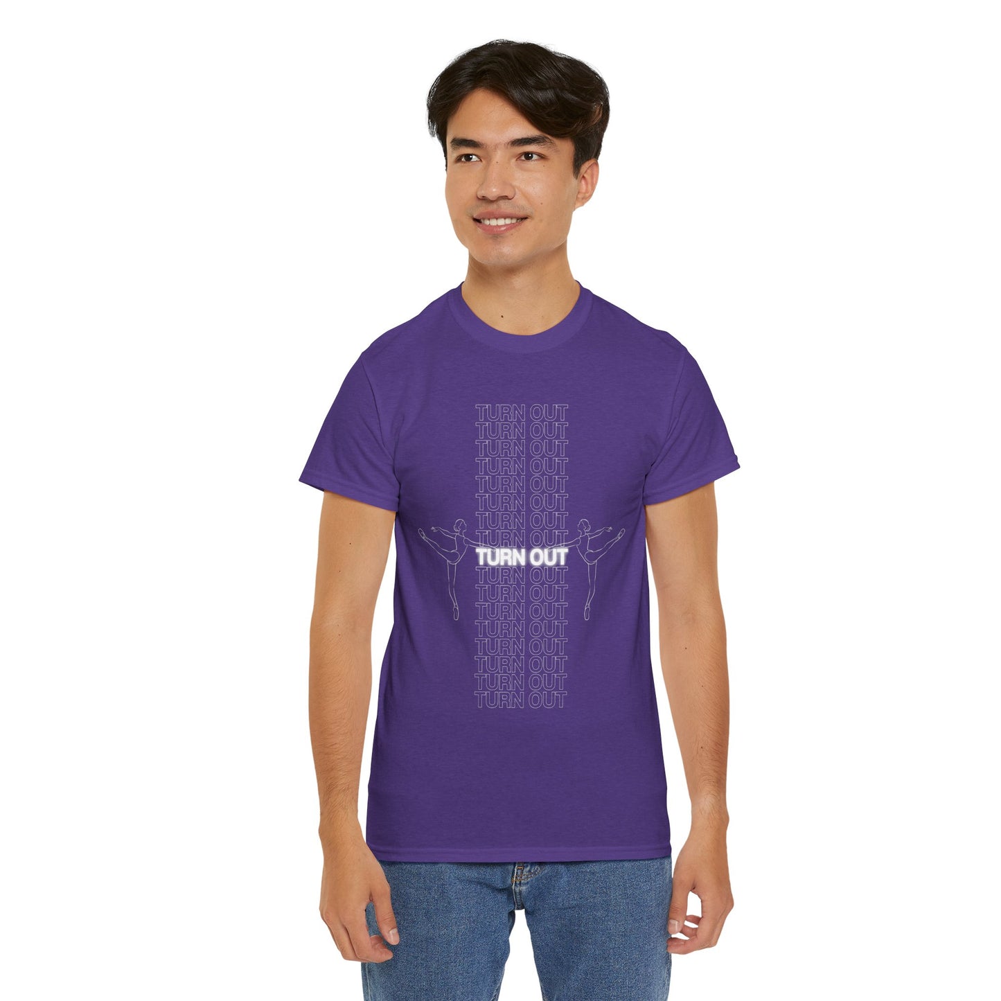 "Turn Out" Ballerina Graphic Unisex Heavy Cotton Tee – Ballet Dance T-Shirt for Dancers & Dance Enthusiasts