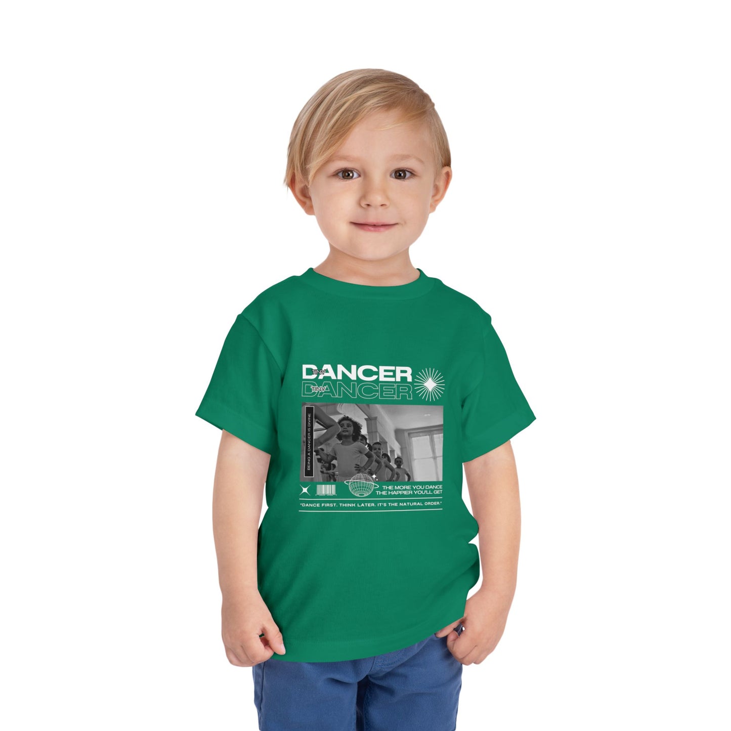 “Tiny Dancer" Toddler Short Sleeve T-Shirt – Streetwear-Inspired Ballet Class Graphic Tee for Kids