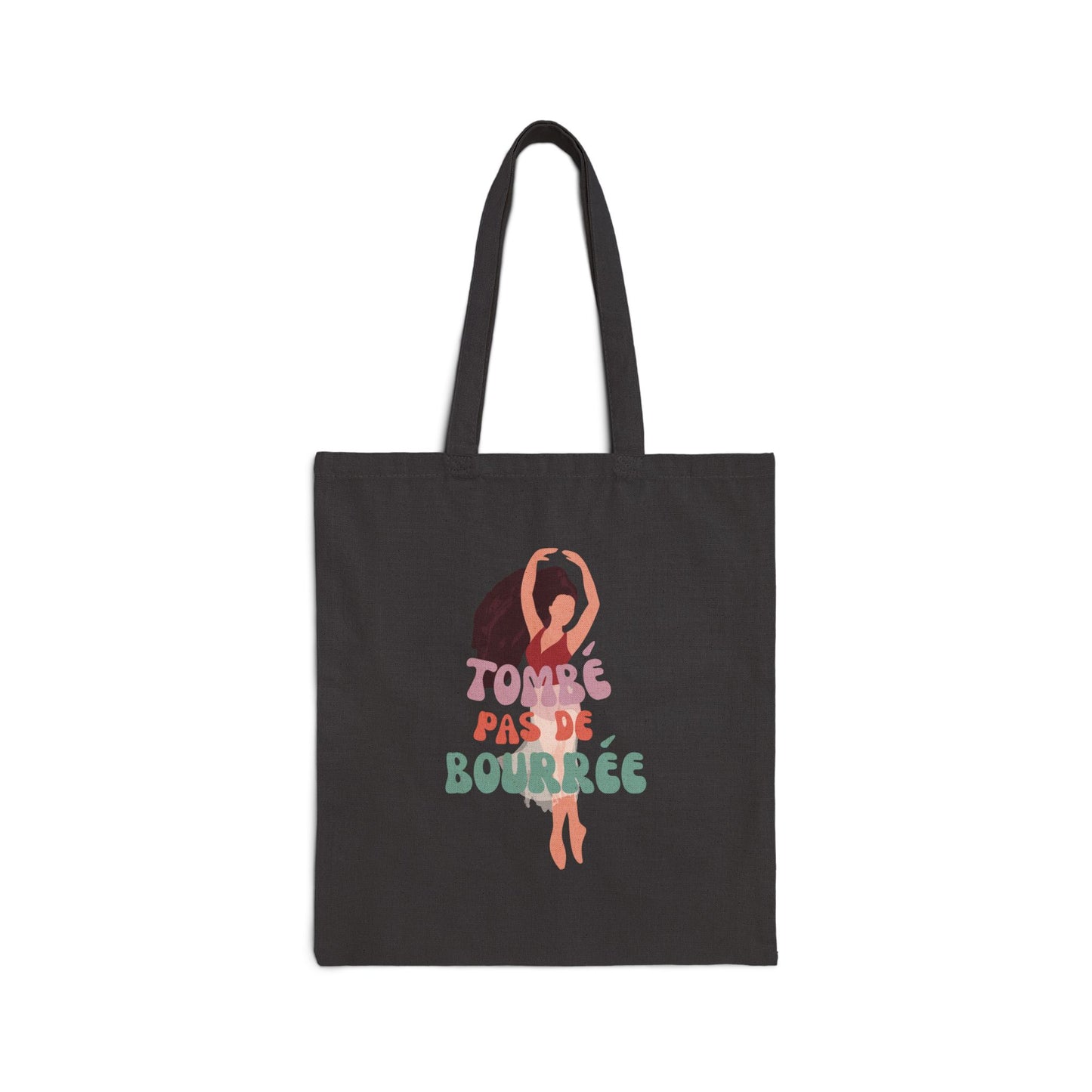 "Tombé Pas de Bourrée" Canvas Tote Bag – Ballet Dancer Graphic Dance Tote for Ballet Lovers & Dance Enthusiasts | Dance-Themed Reusable Bag