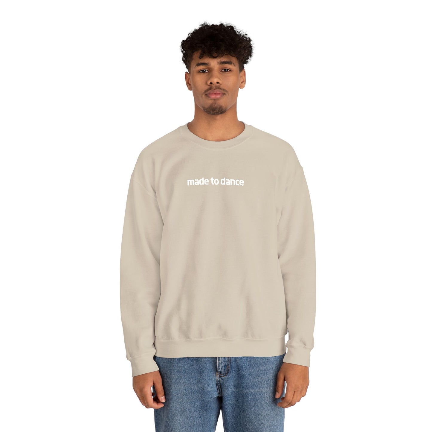 “Made to Dance" Unisex Heavy Blend™ Crewneck Sweatshirt – Embroidered Dance-Inspired Pullover for Adults & Kids