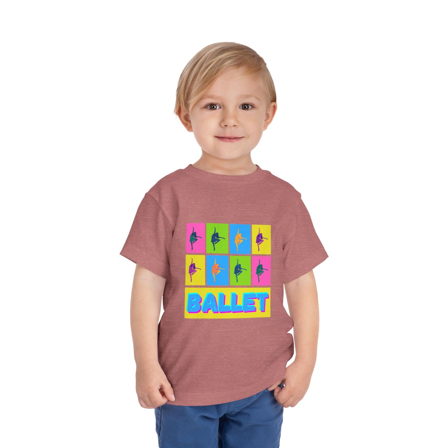 “Ballet" Toddler Short Sleeve T-Shirt – Pop Art Inspired Dance Graphic Tee for Kids