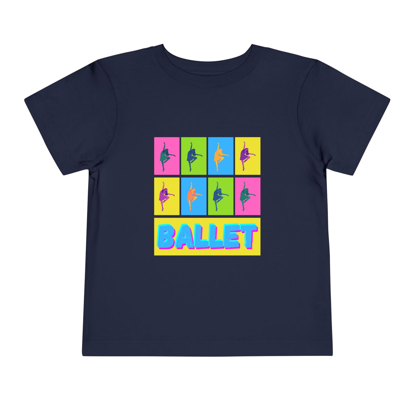 “Ballet" Toddler Short Sleeve T-Shirt – Pop Art Inspired Dance Graphic Tee for Kids