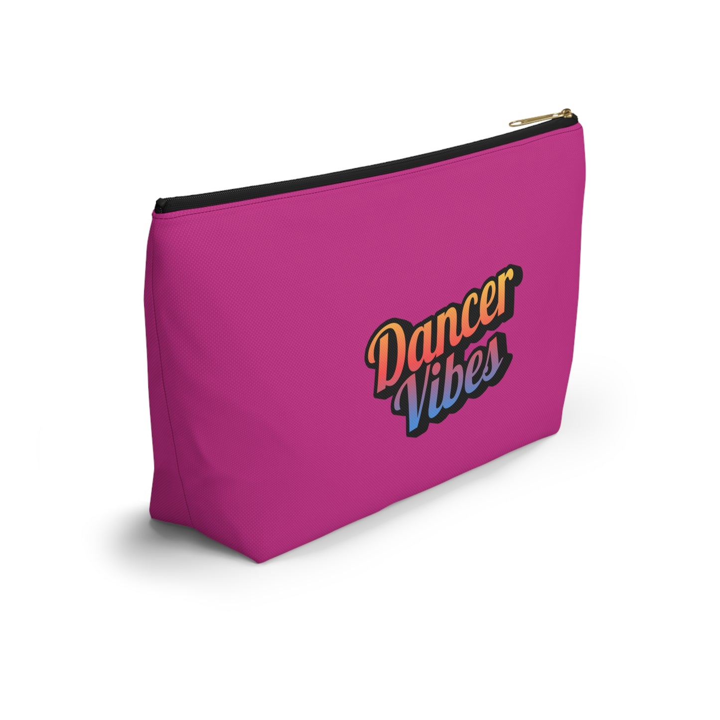 "Dancer Vibes" Makeup Bag – Colorful Text-Based Dance Graphic – Fun Dance-Themed Zipper Pouch for Cosmetics, Accessories & Travel Essentials
