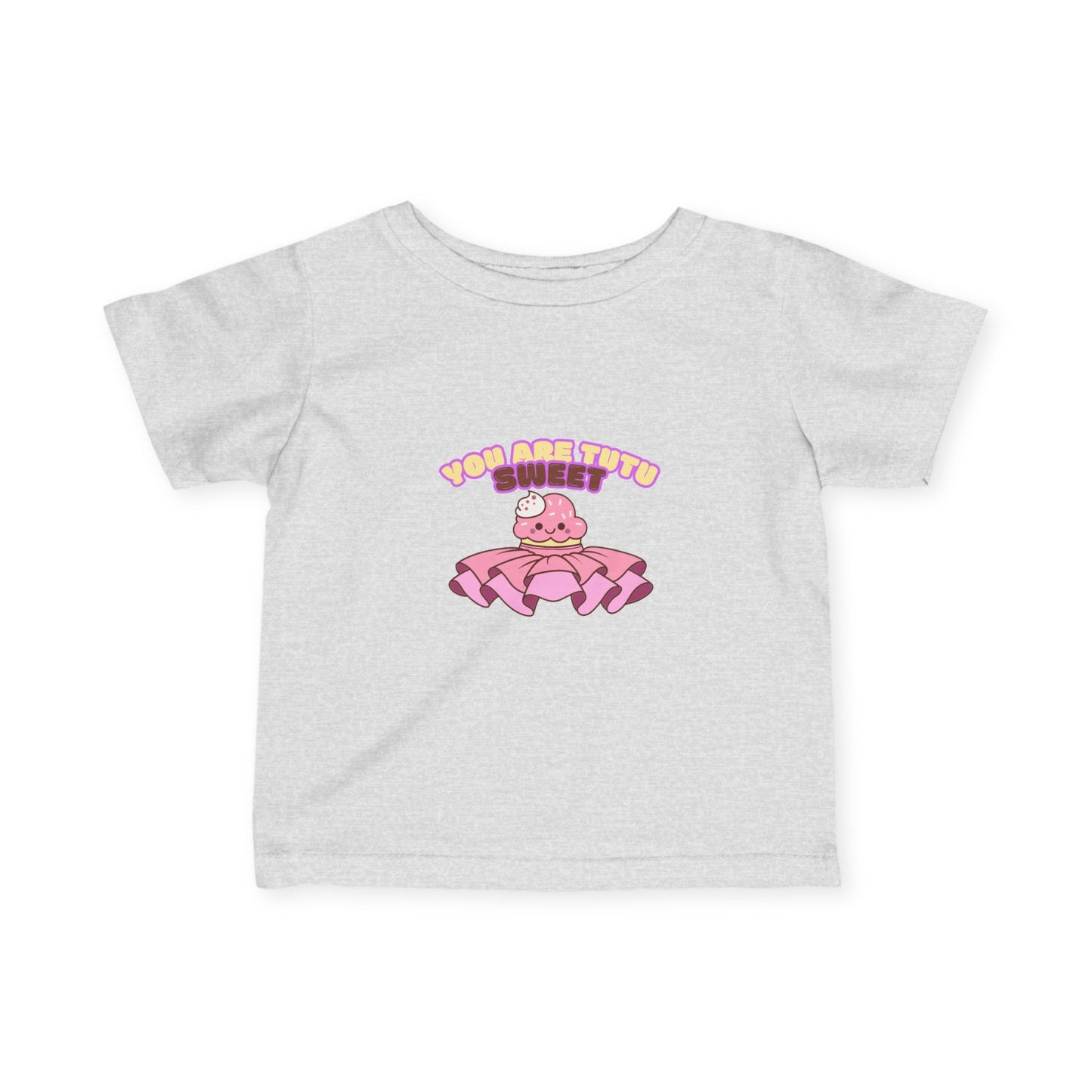 "You Are Tutu Sweet" Kawaii Cupcake Infant Fine Jersey Tee – Cute Baby Dance T-Shirt with Adorable Tutu Dessert Graphic