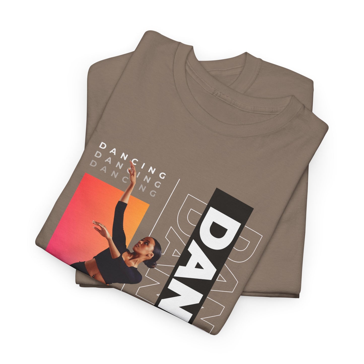 “Dancing” Streetwear-Inspired Female Dancer Unisex Heavy Cotton Tee – Urban Dance Graphic T-Shirt for Performers and Dance Lovers
