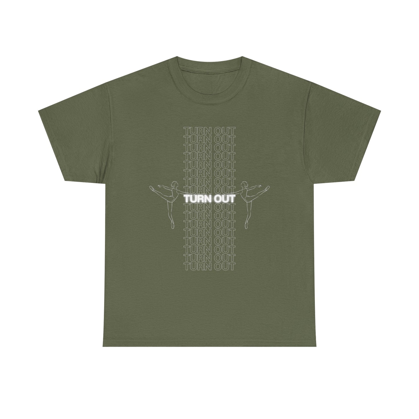 "Turn Out" Ballerina Graphic Unisex Heavy Cotton Tee – Ballet Dance T-Shirt for Dancers & Dance Enthusiasts