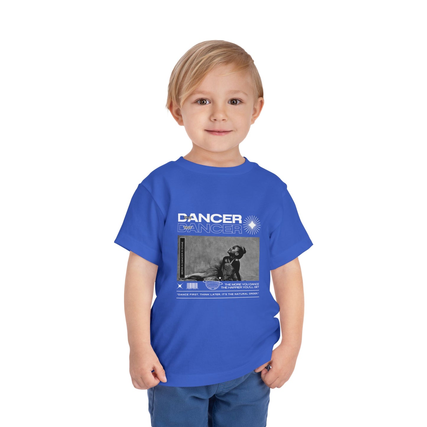“Tiny Dancer" Toddler Short Sleeve T-Shirt – Streetwear-Inspired Recital Photo Graphic Tee for Kids