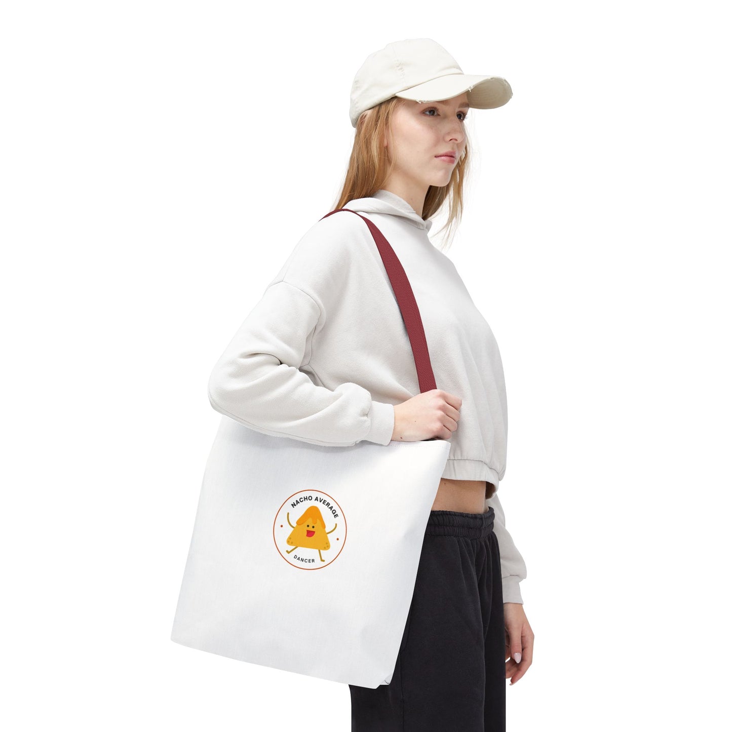 "Nacho Average Dancer" Canvas Tote Bag – Funny Kawaii Dance Tote with Nacho Graphic for Dancers & Dance Moms