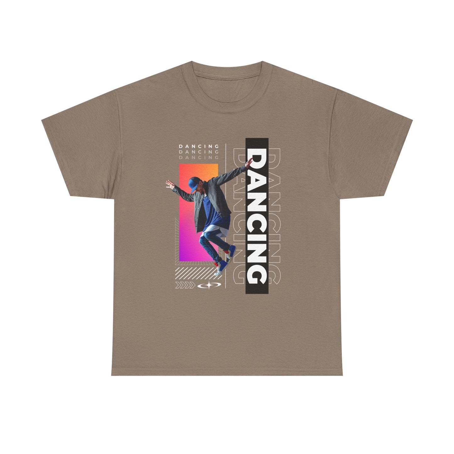 “Dancing” Streetwear-Inspired Male Dancer Unisex Heavy Cotton Tee – Urban Dance Graphic T-Shirt for Performers and Dance Lovers