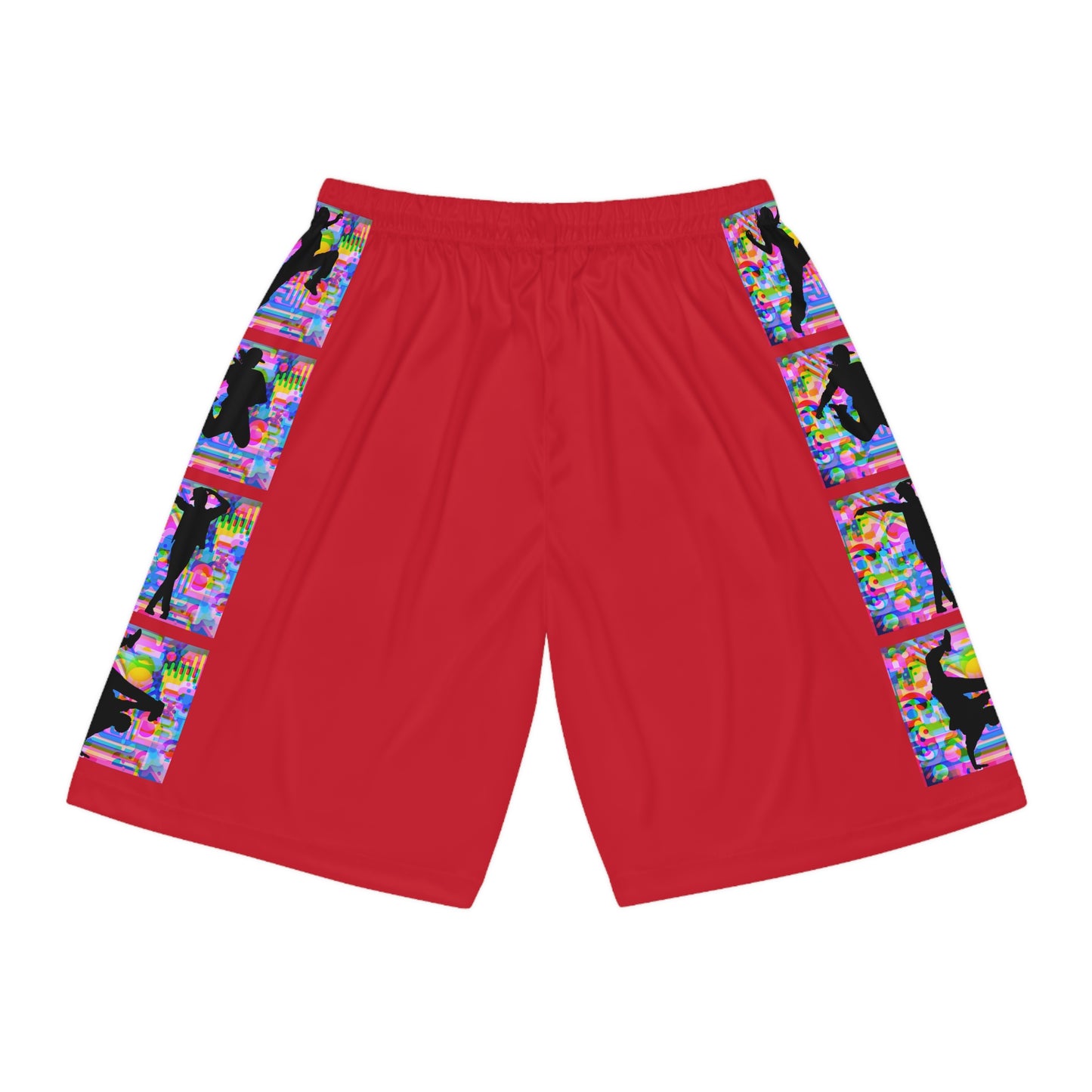Levels Premium Collection Basketball Shorts – Vibrant Unisex Streetwear Shorts with Dancer Silhouette Graphic