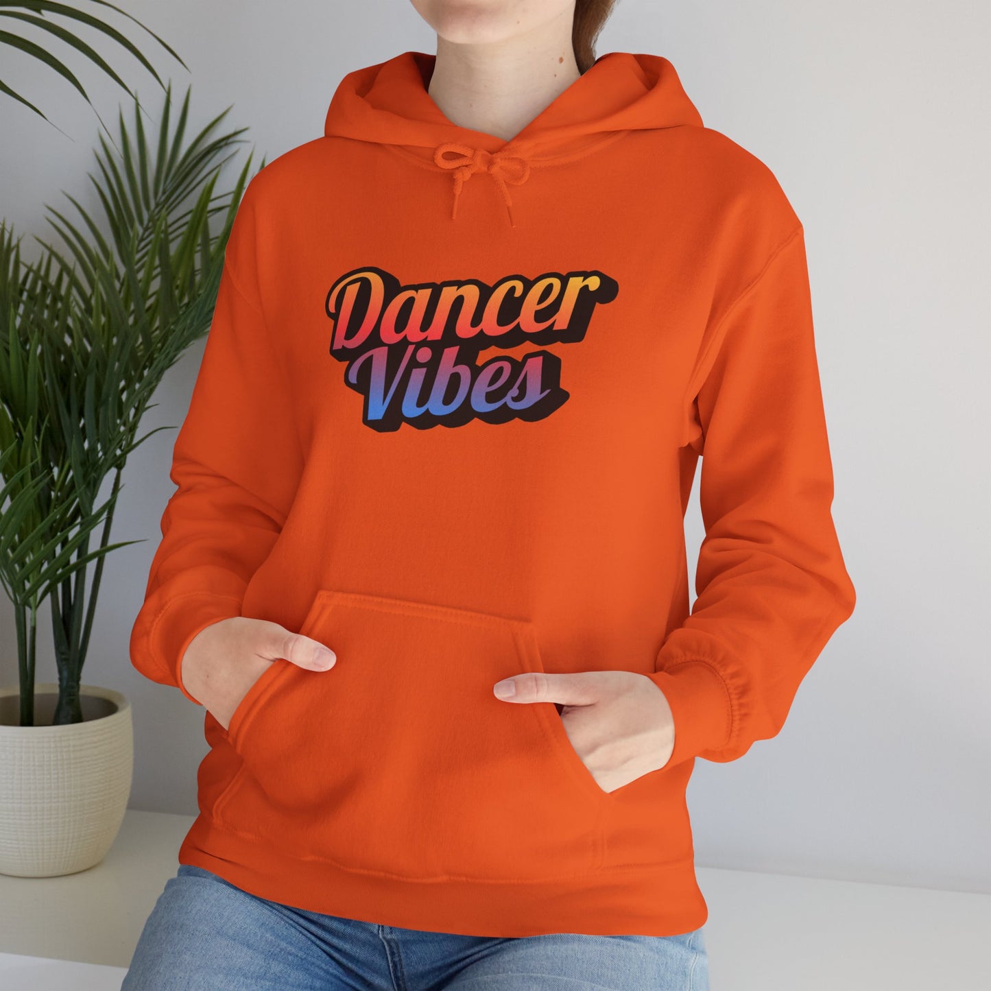 "Dancer Vibes" Unisex Hooded Sweatshirt – Colorful Retro Dance Graphic Hoodie for Dance Lovers