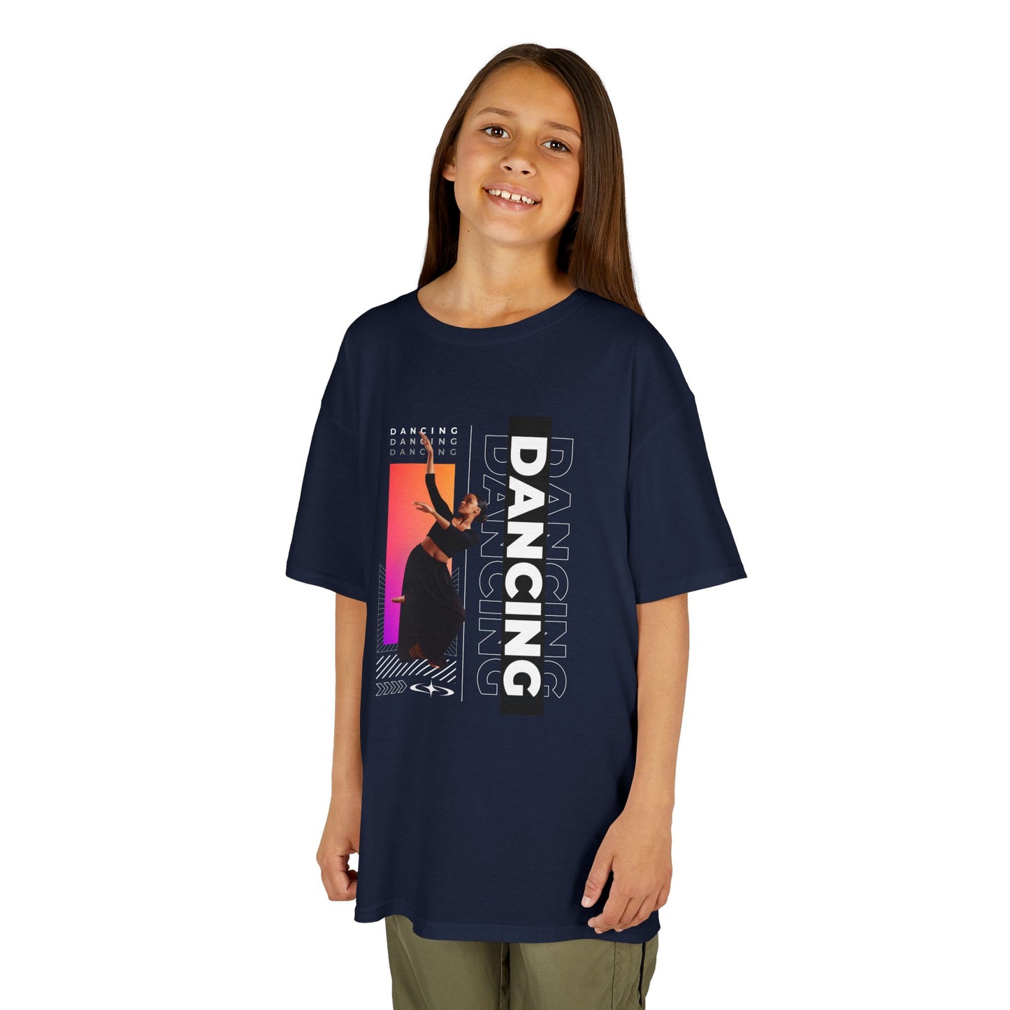 “Dancing” Youth Short Sleeve T-Shirt – Streetwear-Inspired Female Dancer Design – Trendy Kids Dance Graphic Tee