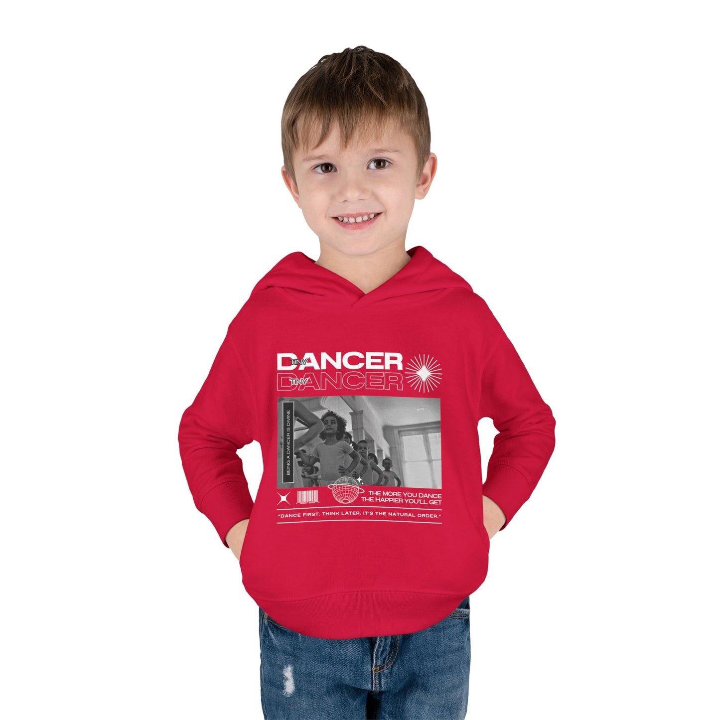 “Tiny Dancer” Toddler Pullover Hoodie – Streetwear-Inspired Ballet Class Graphic Sweatshirt for Kids