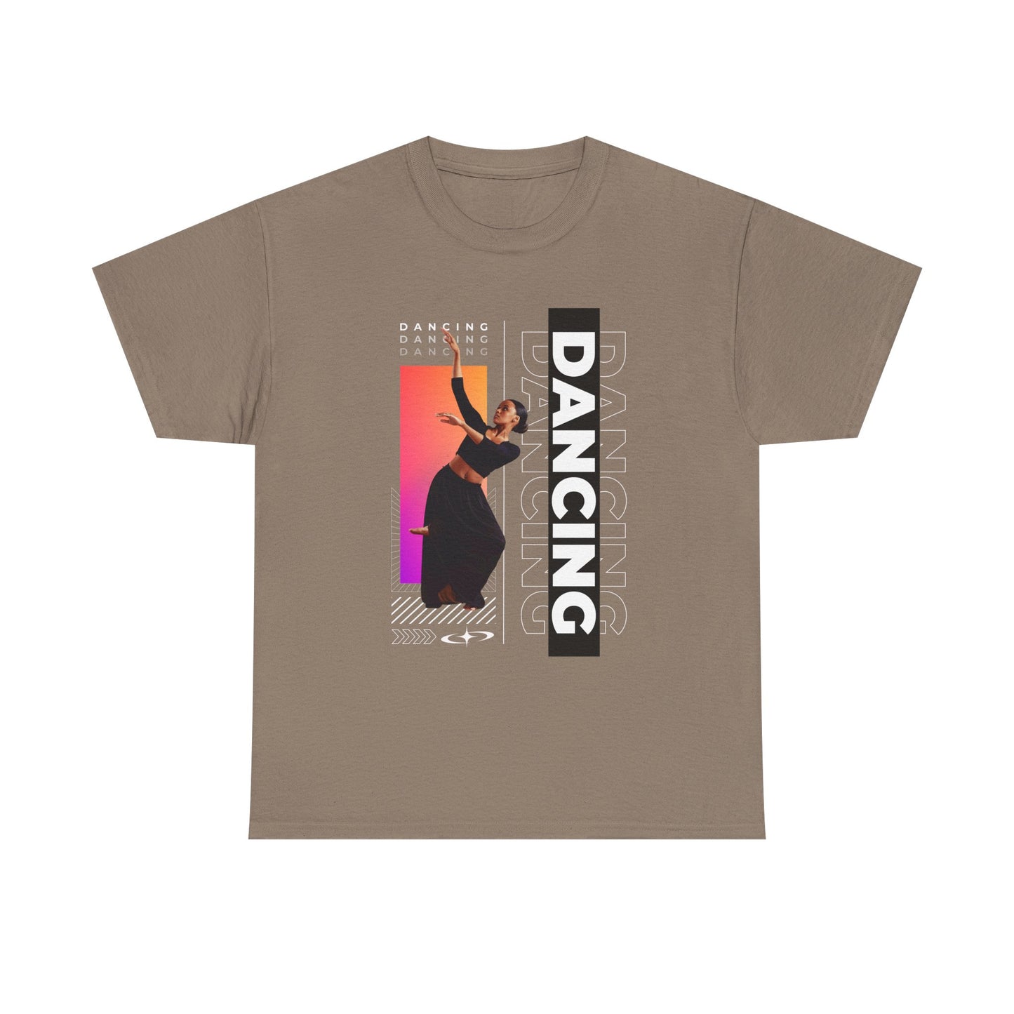 “Dancing” Streetwear-Inspired Female Dancer Unisex Heavy Cotton Tee – Urban Dance Graphic T-Shirt for Performers and Dance Lovers