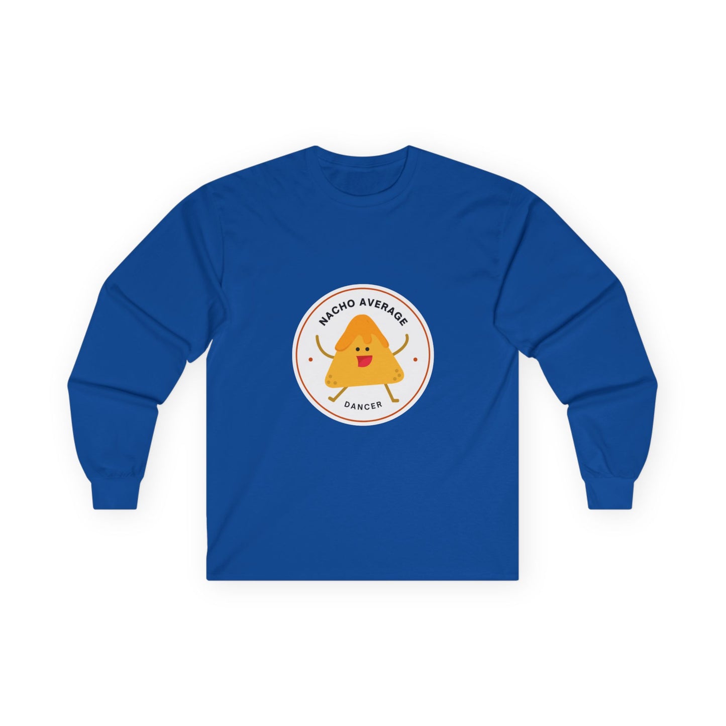 "Nacho Average Dancer" Unisex Long Sleeve Tee – Funny Dance Pun Shirt with Cute Nacho Graphic for Dancers & Foodie Fans