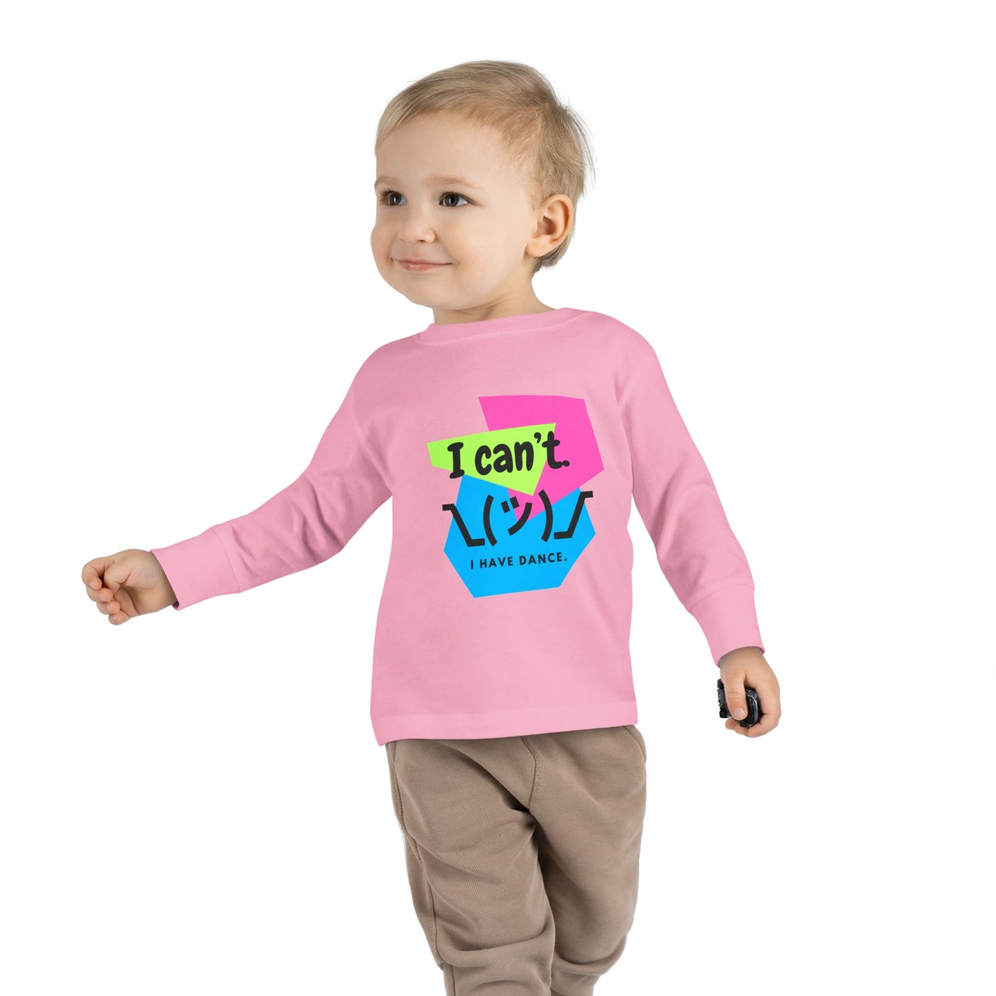"I Can’t. I Have Dance." Toddler Long Sleeve Dance T-Shirt – 80s Retro Emoji Graphic Shirt for Kids