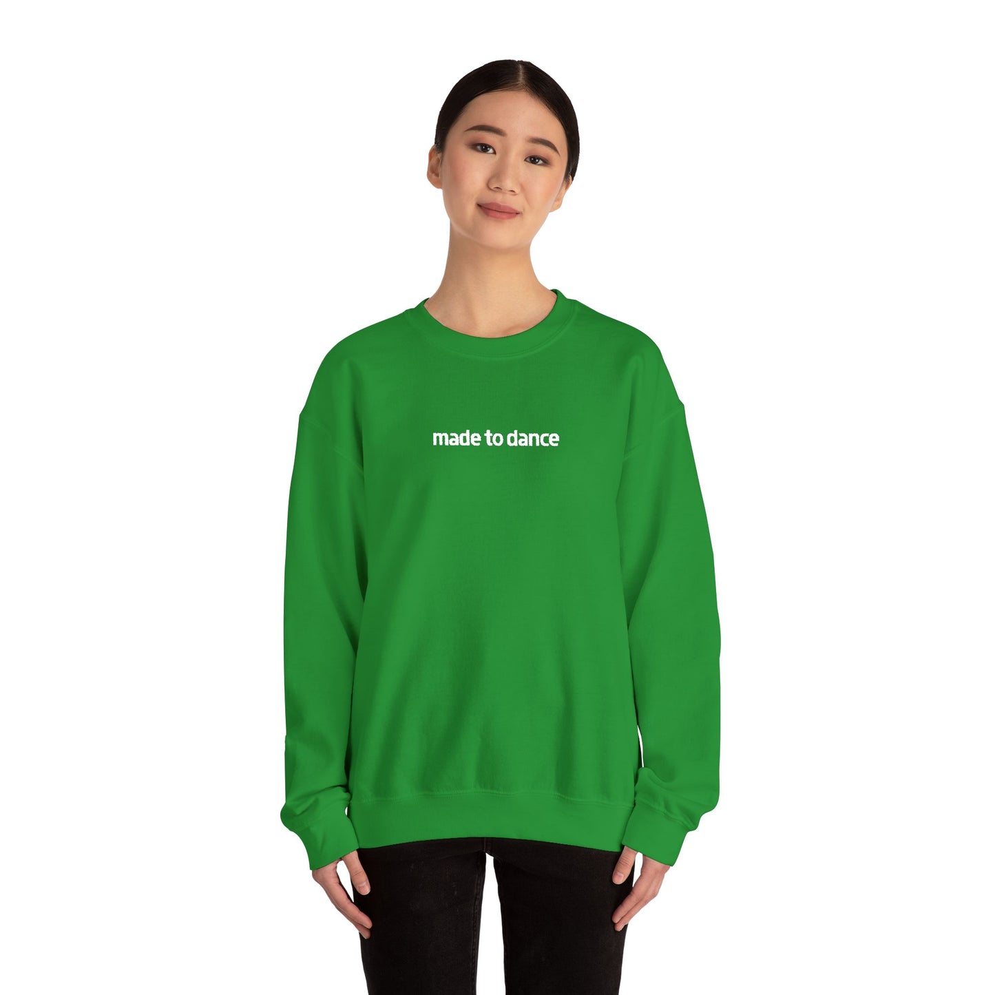 “Made to Dance" Unisex Heavy Blend™ Crewneck Sweatshirt – Embroidered Dance-Inspired Pullover for Adults & Kids