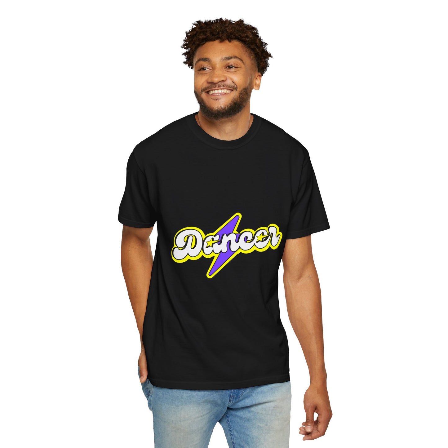 "Dancer" Unisex Garment-Dyed T-Shirt – Superhero-Style Bold Graphic Tee – Dance Power Shirt for Performers & Movers