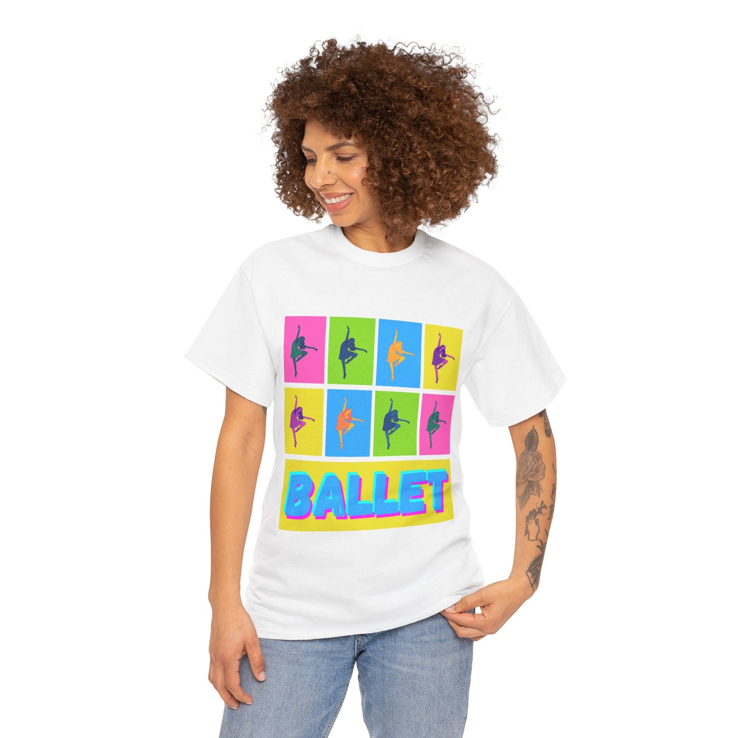 "Ballet" Pop Art Inspired Dance Graphic Unisex Heavy Cotton Tee – Artistic Ballet Dancer T-Shirt for Dance Lovers