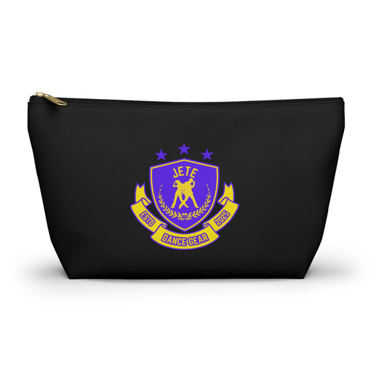 "Jeté Dance Gear" Makeup Bag – Colorful Collegiate-Inspired Dance Graphic – Stylish Zipper Pouch for Cosmetics, Accessories & Team Essentials