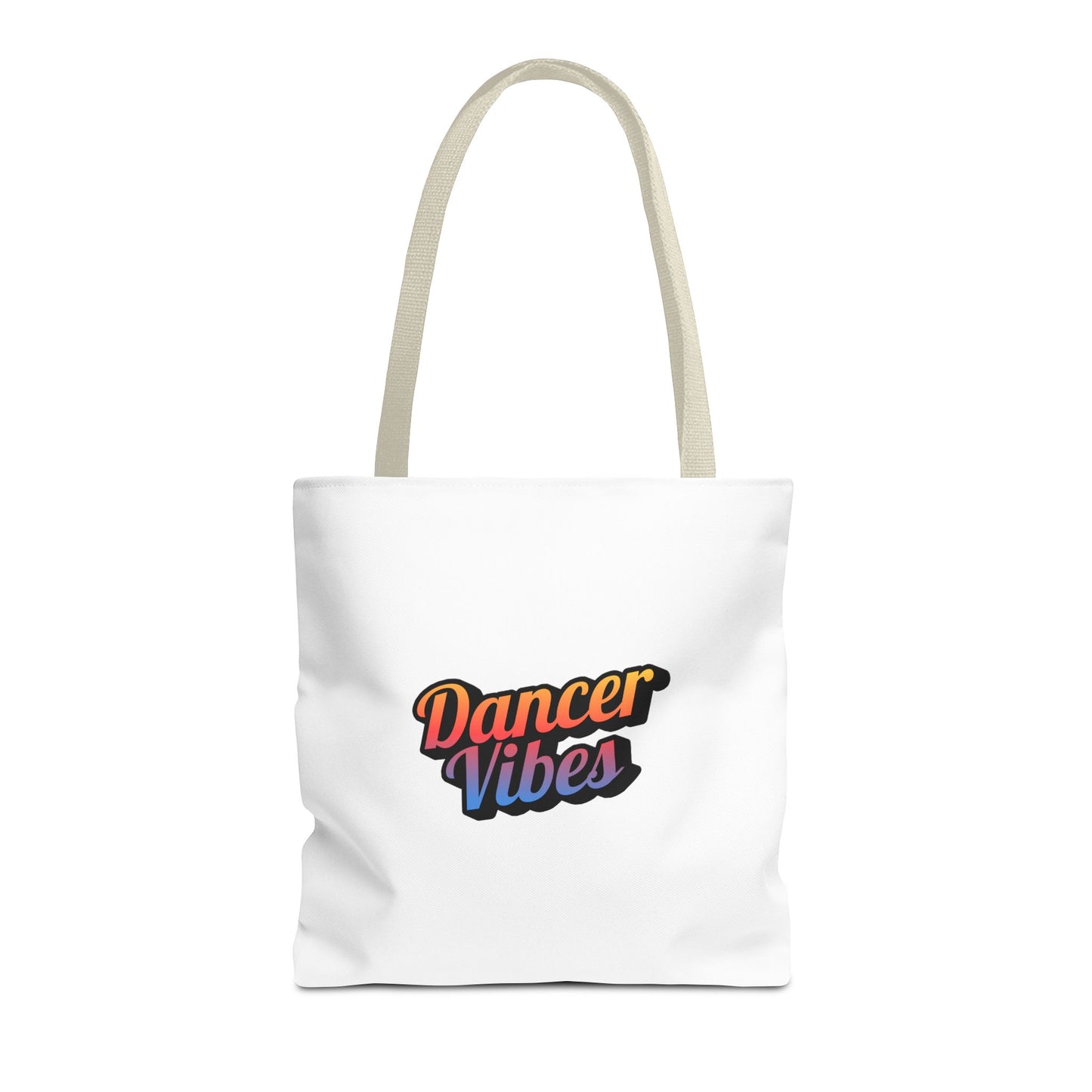 "Dancer Vibes" Canvas Tote Bag – Bold Dance-Themed Text Graphic Bag for Dancers, Students & Everyday Use