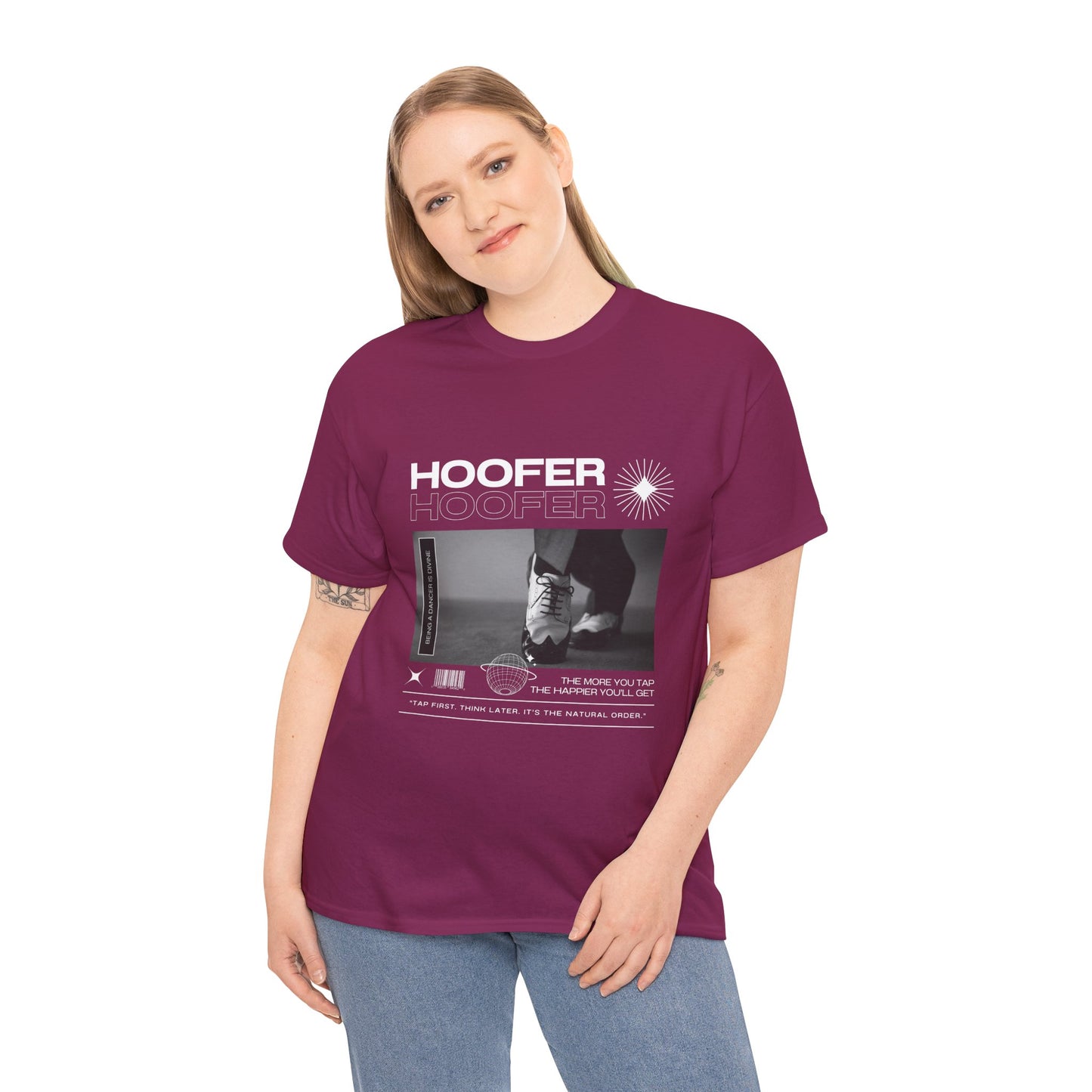 “Hoofer" Tap Dance Unisex Heavy Cotton Tee – Streetwear-Inspired Tap Shoes Graphic T-Shirt for Dancers