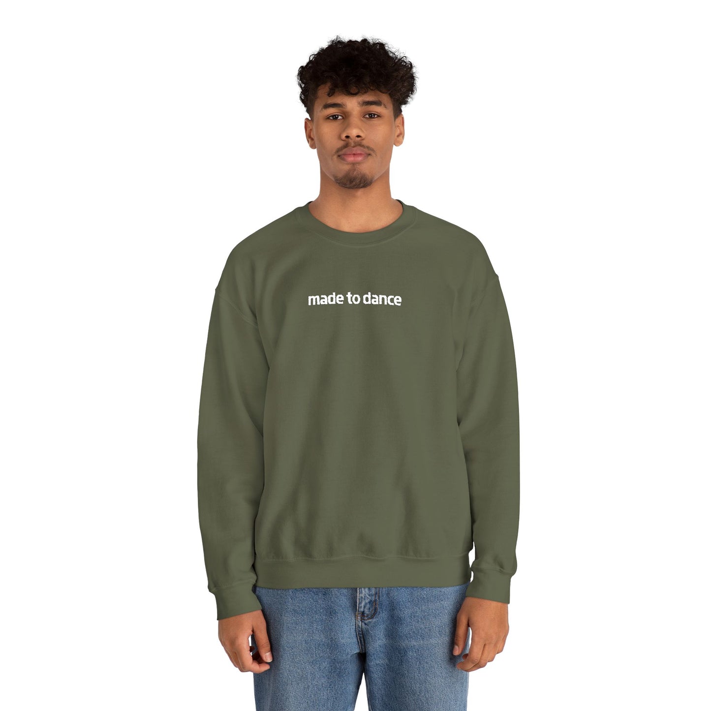 “Made to Dance" Unisex Heavy Blend™ Crewneck Sweatshirt – Embroidered Dance-Inspired Pullover for Adults & Kids
