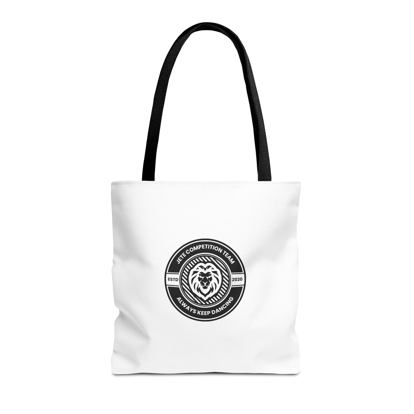 "Jeté Competition Team, Always Keep Dancing" Canvas Tote Bag – Collegiate Dance Team Logo | Reusable Dance Bag for Dancers, Rehearsals & Competitions