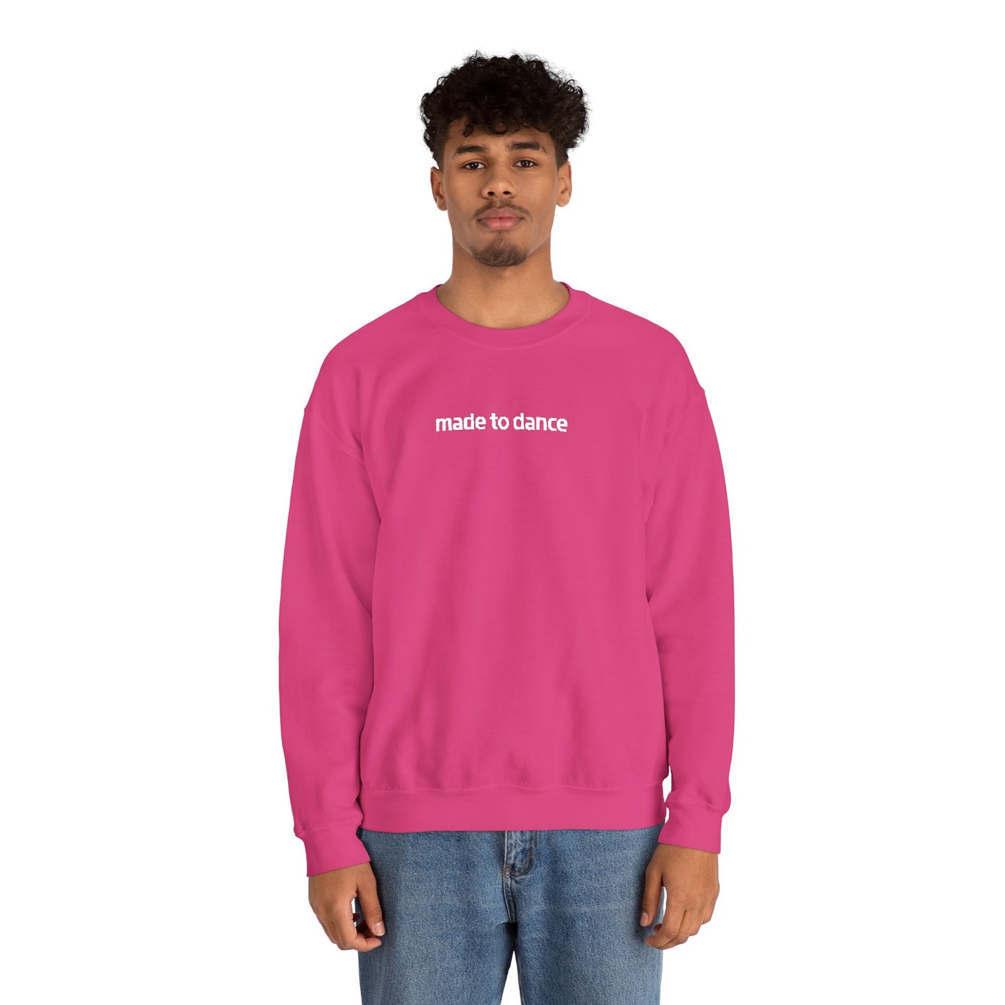 “Made to Dance" Unisex Heavy Blend™ Crewneck Sweatshirt – Embroidered Dance-Inspired Pullover for Adults & Kids